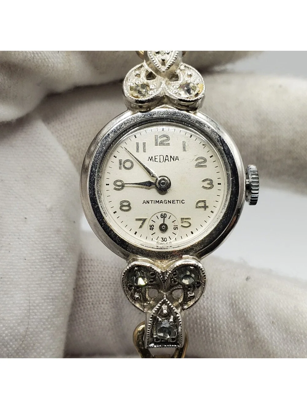 Vintage Medana Mechanical Watch Womens 17mm For Parts Or Repair